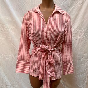 DonCaster Semi-Sheer Button-Up